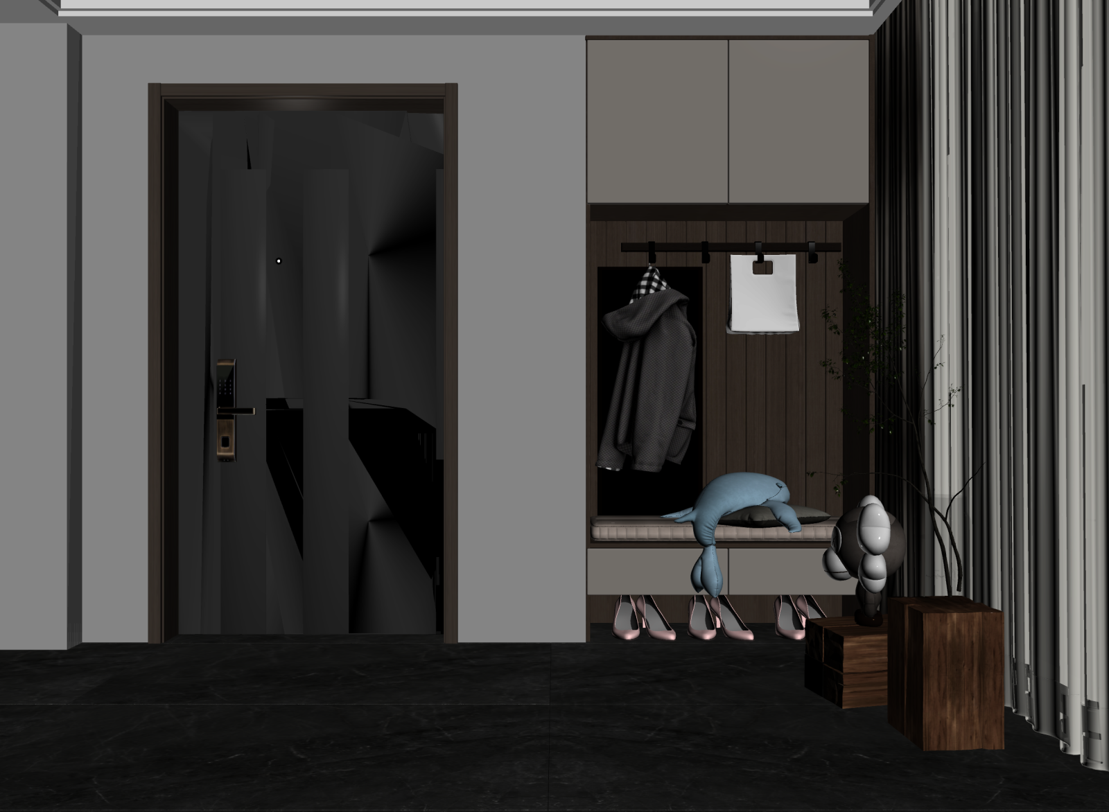 现代玄关3D模型下载【ID:1221750729】