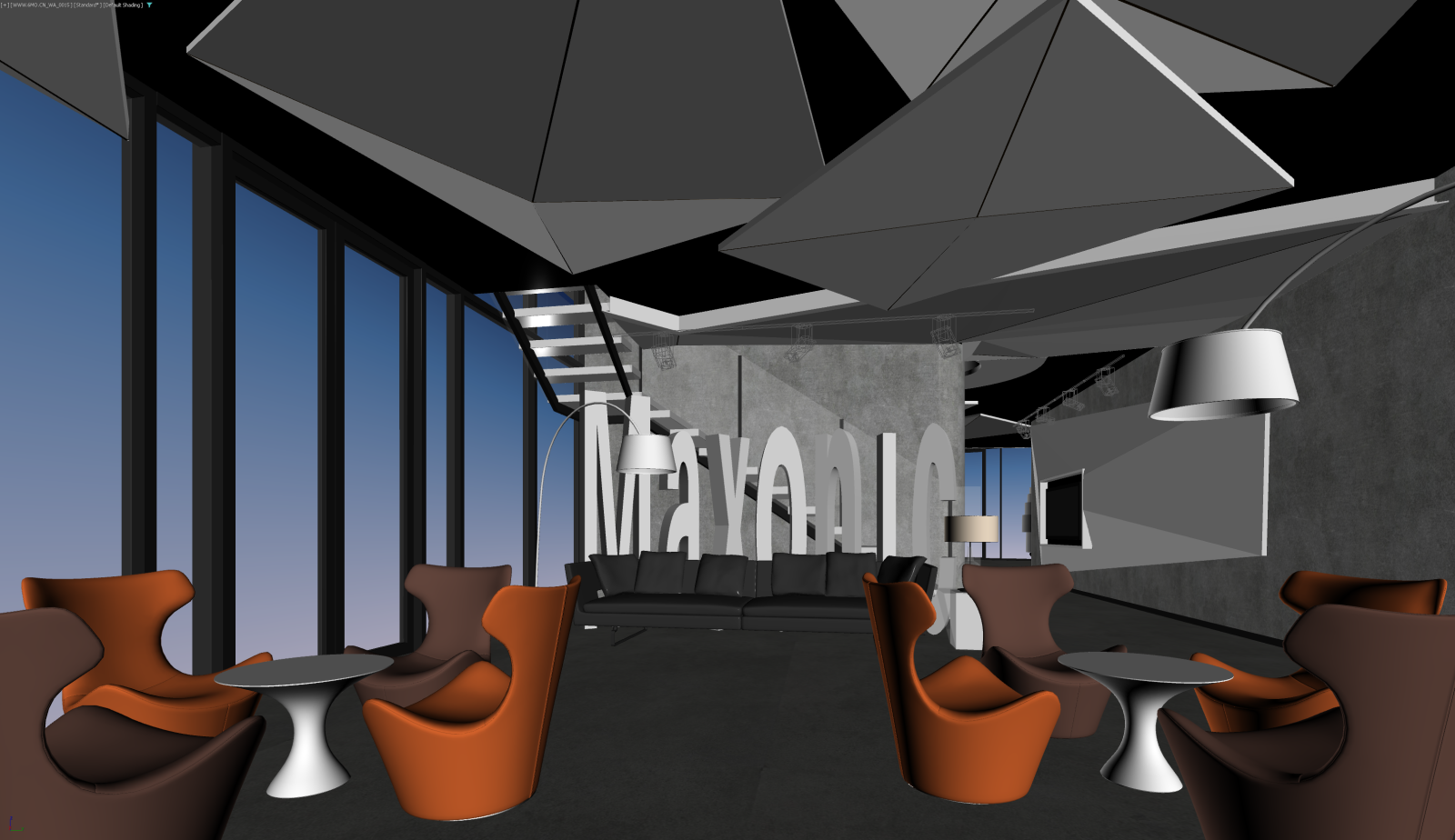 现代休息区3D模型下载【ID:1221766686】