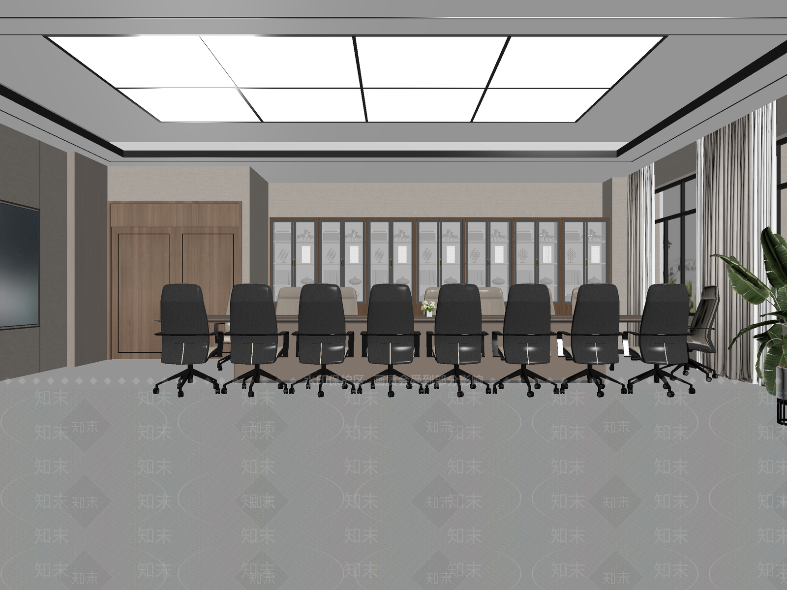 新中式会议室3D模型下载【ID:1214302749】