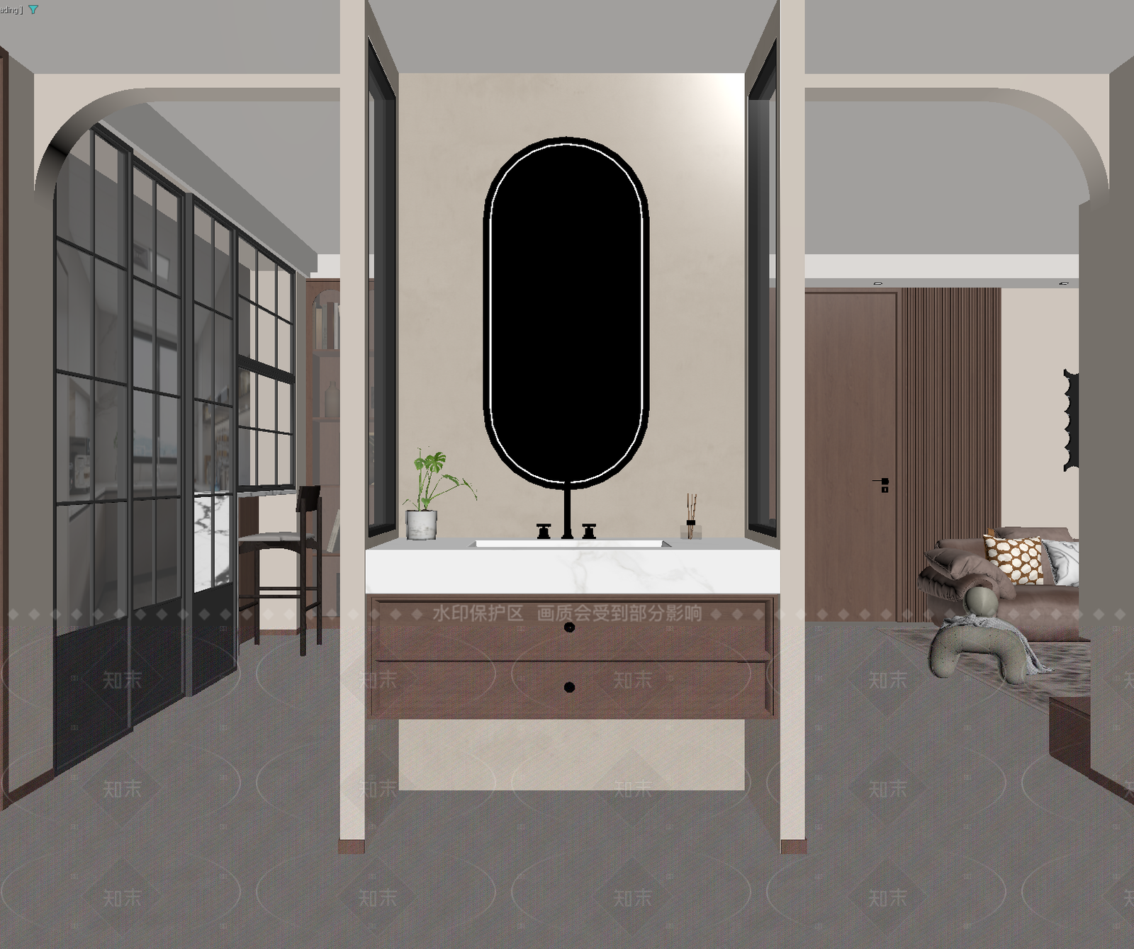 复古卫生间3D模型下载【ID:1214622453】