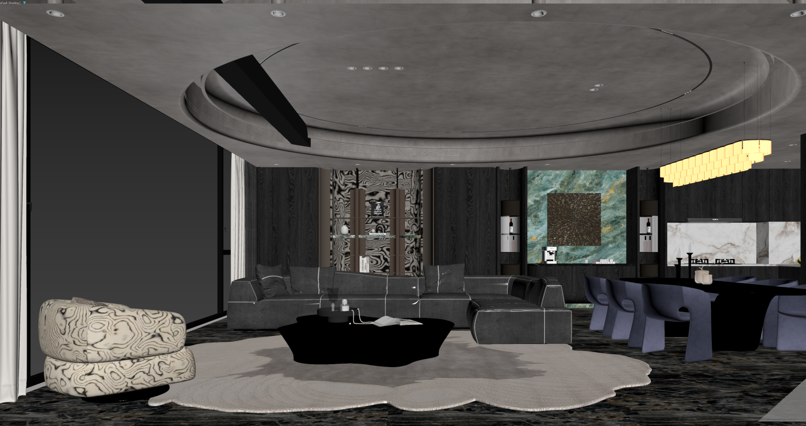 轻奢客餐厅3D模型下载【ID:1222067391】