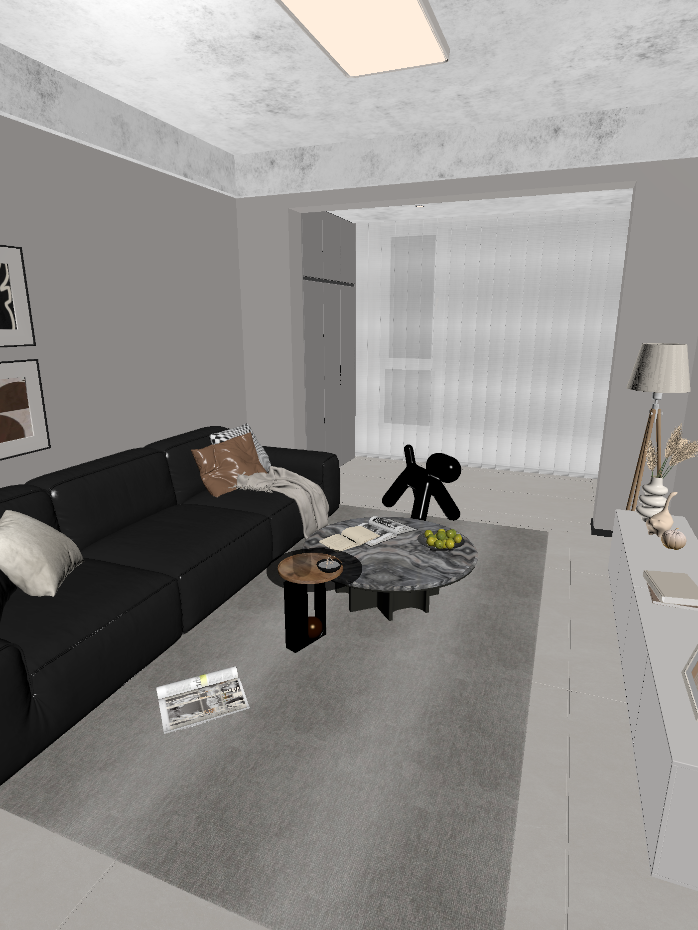 现代家居客厅3D模型下载【ID:1221481622】