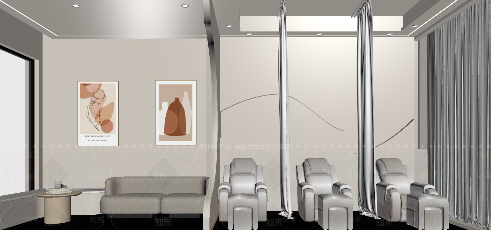 现代休息区3D模型下载【ID:1214003254】