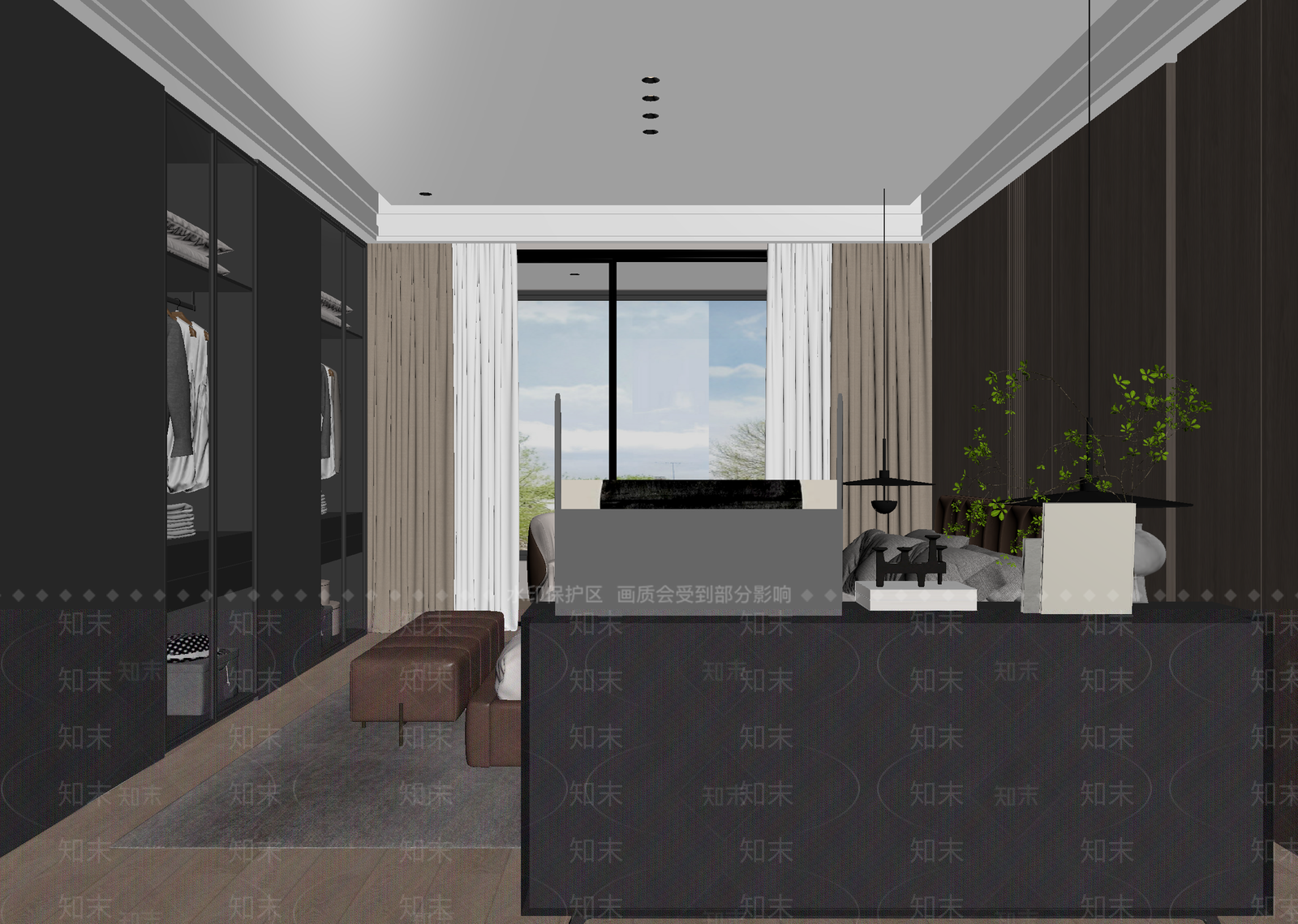 现代衣帽间3D模型下载【ID:1215103567】