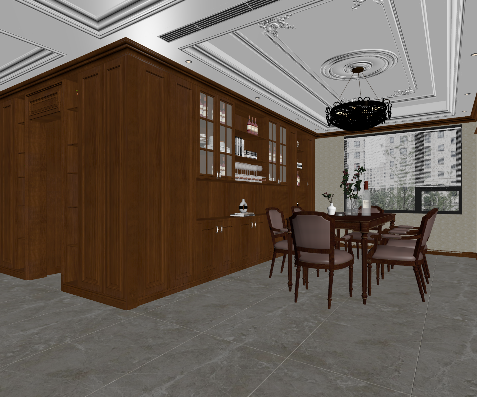 美式家居餐厅3D模型下载【ID:1222054309】