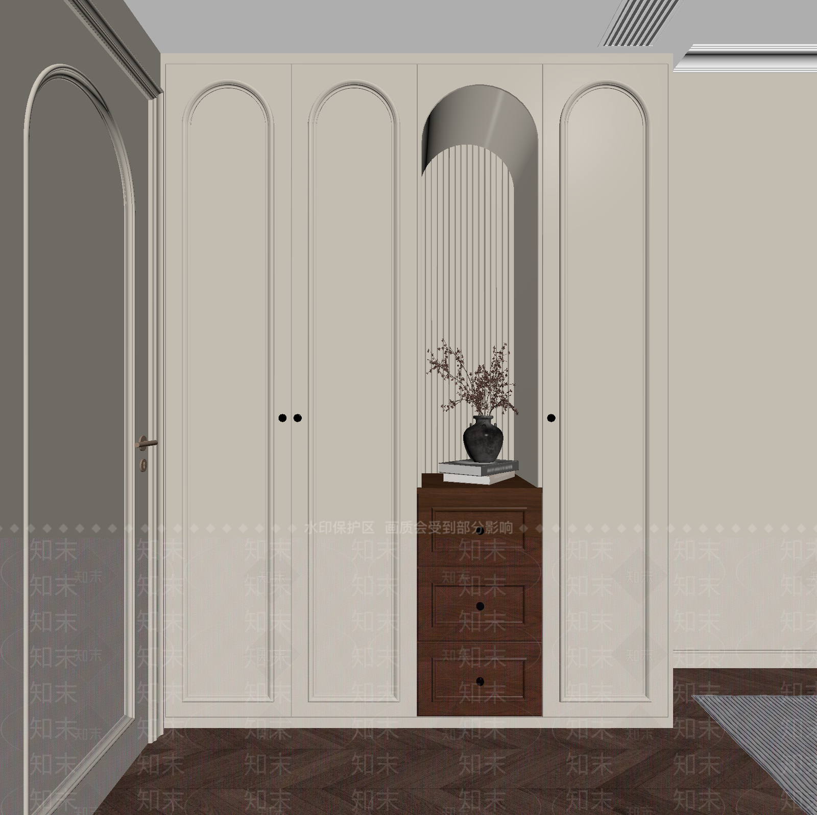 复古衣帽间3D模型下载【ID:1215195297】