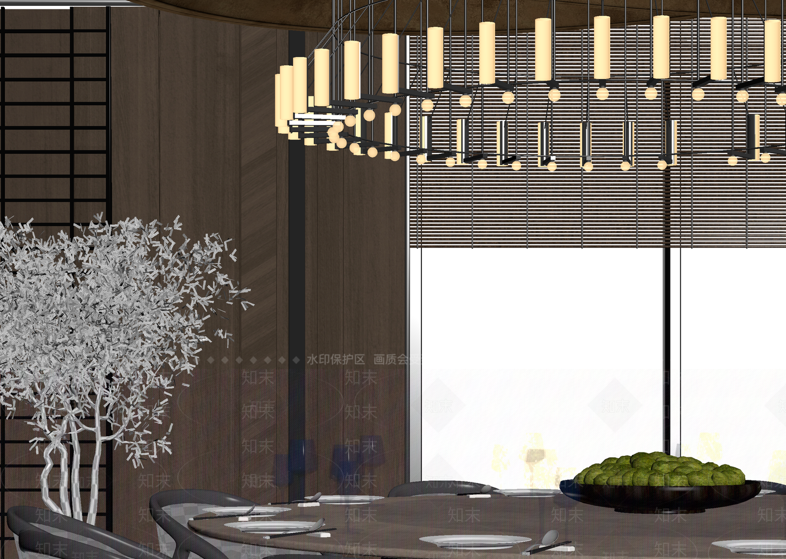 现代酒店餐厅3D模型下载【ID:1215046953】