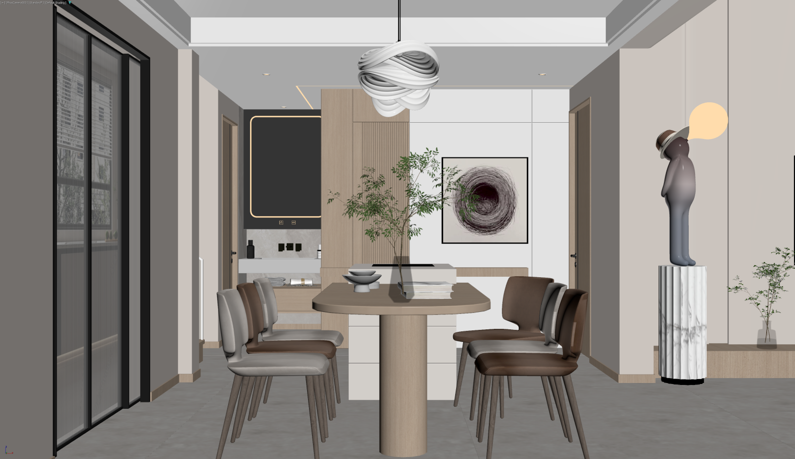 现代家居餐厅3D模型下载【ID:1221781973】