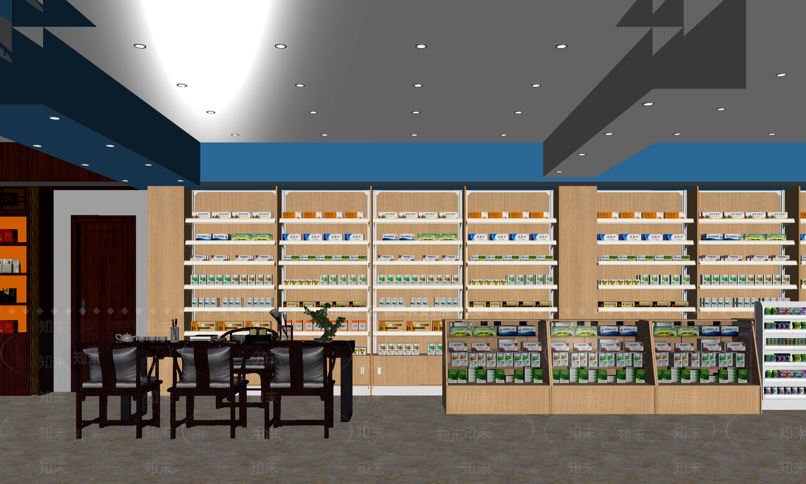 茶叶店3D模型下载【ID:1213989207】