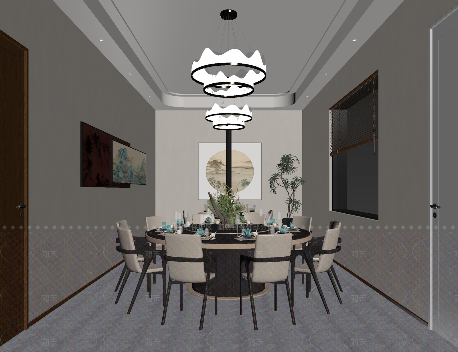 新中式包厢3D模型下载【ID:1214646769】