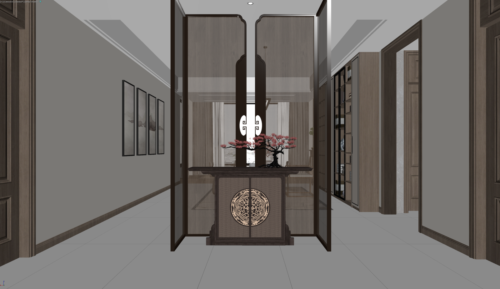 新中式玄关3D模型下载【ID:1221496339】