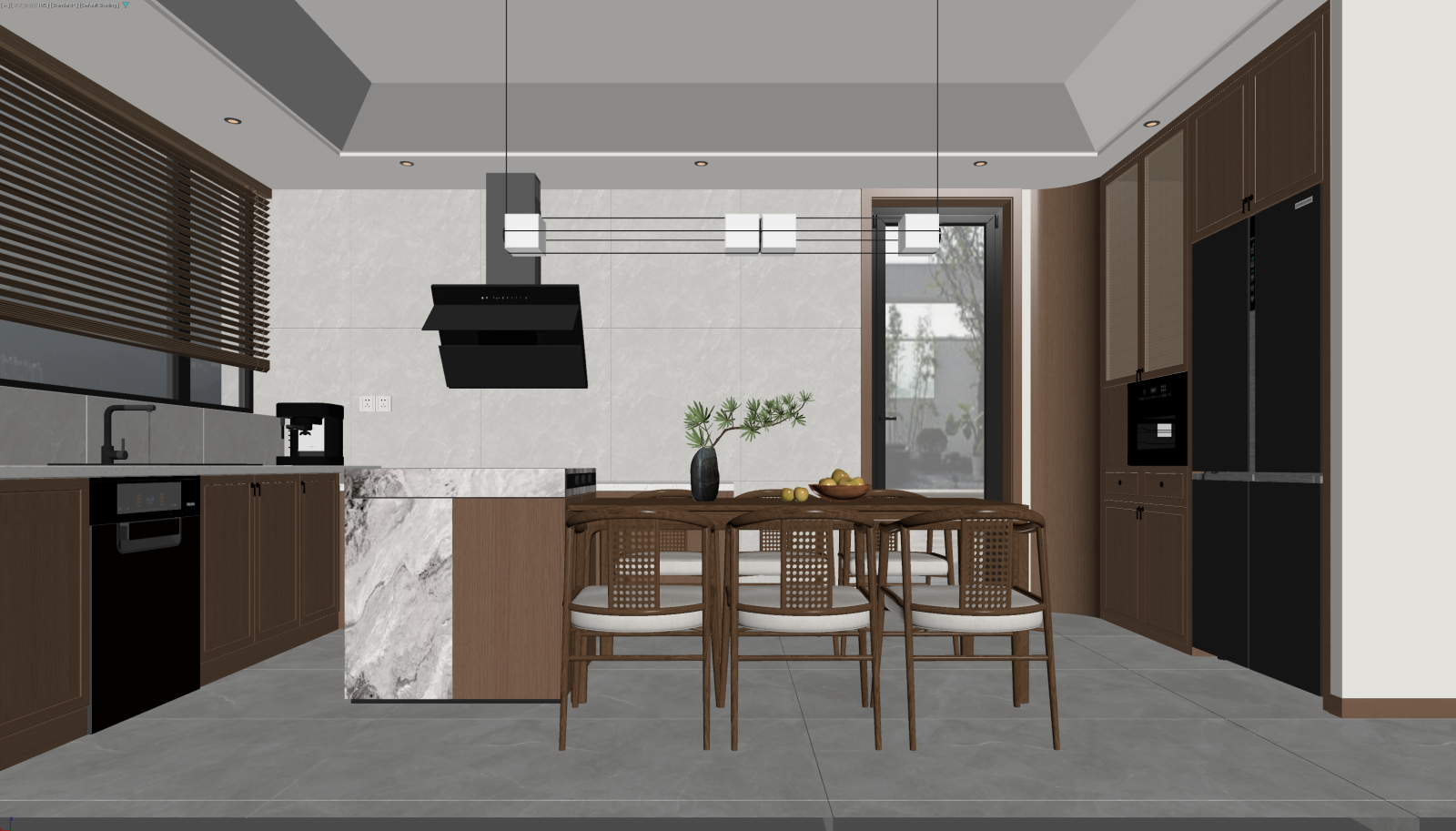 新中式客餐厅3D模型下载【ID:1221633580】