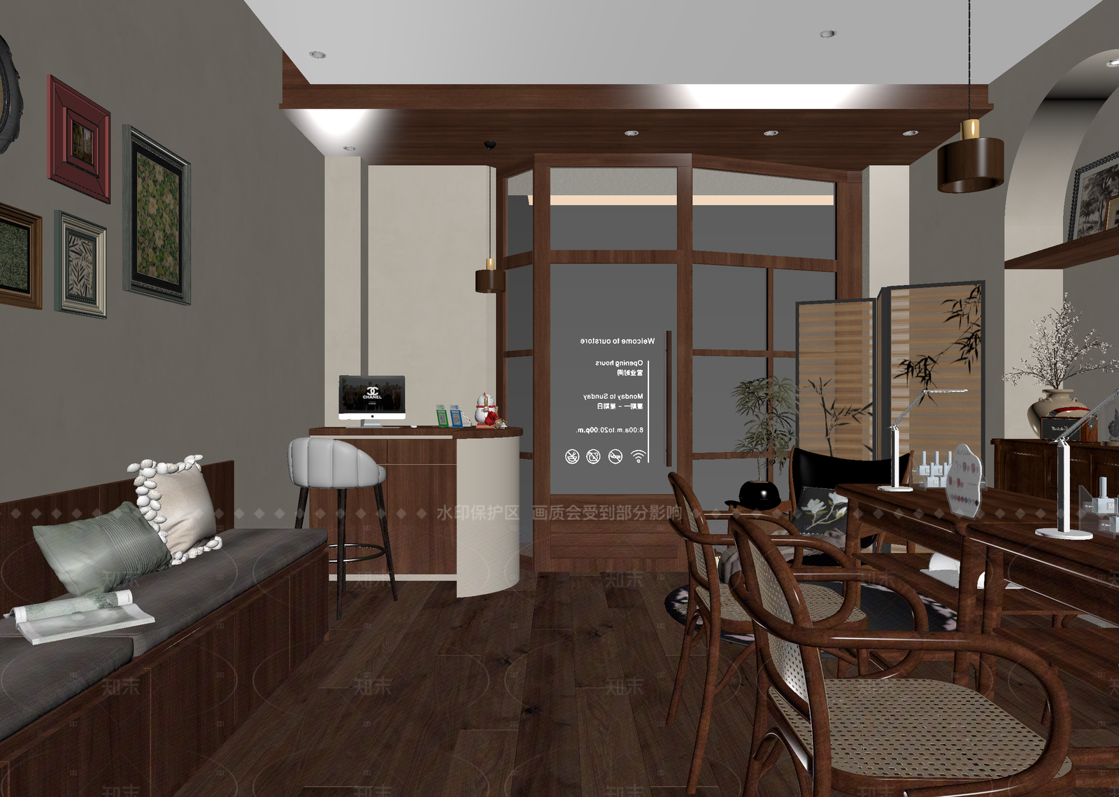 复古咖啡厅3D模型下载【ID:1214648338】