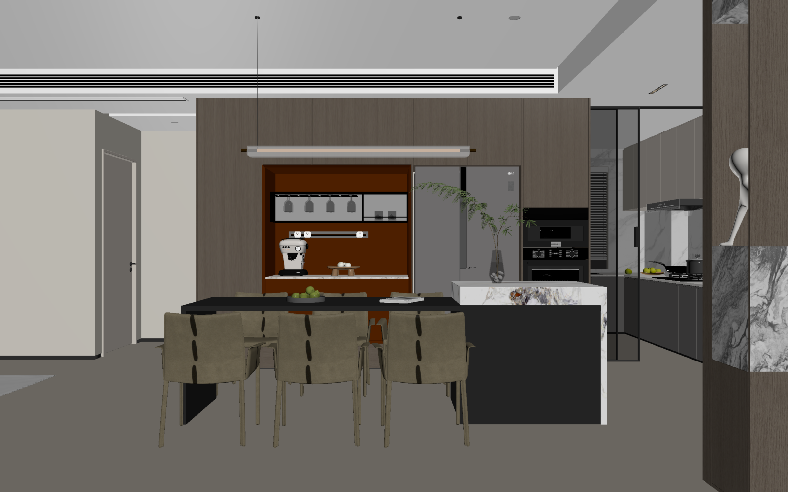 新中式客餐厅3D模型下载【ID:1221735932】