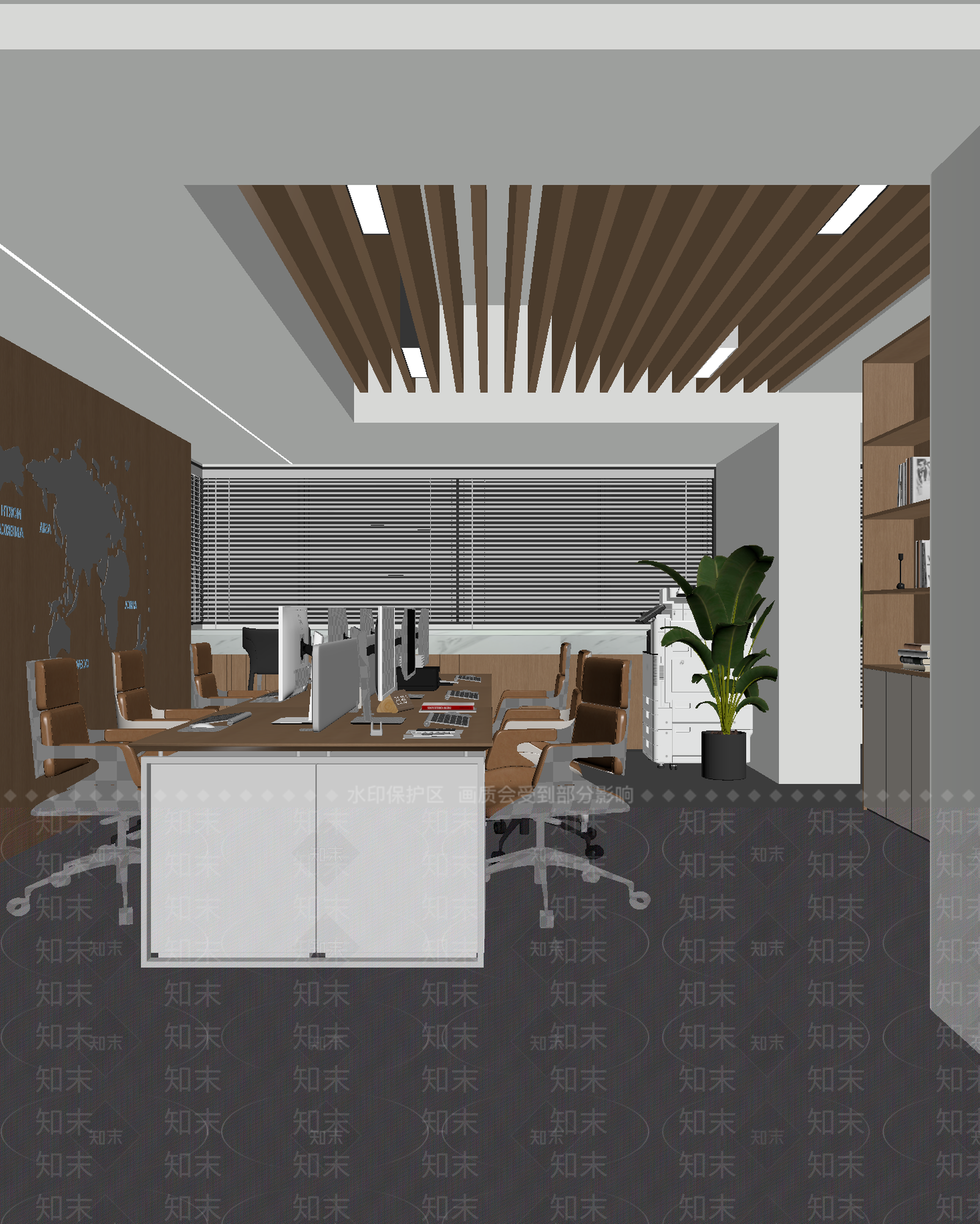 现代办公区3D模型下载【ID:1215193451】