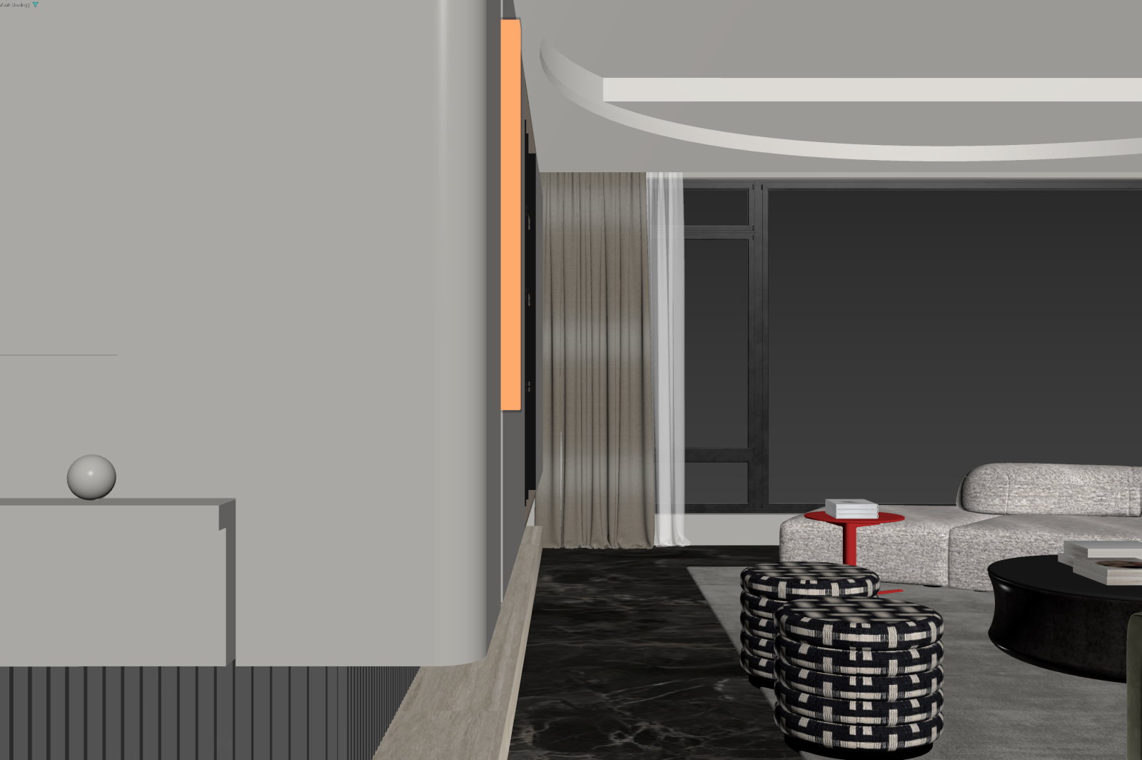 现代家居客厅3D模型下载【ID:1222091402】