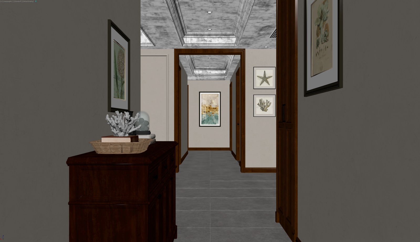 美式玄关3D模型下载【ID:1221513253】