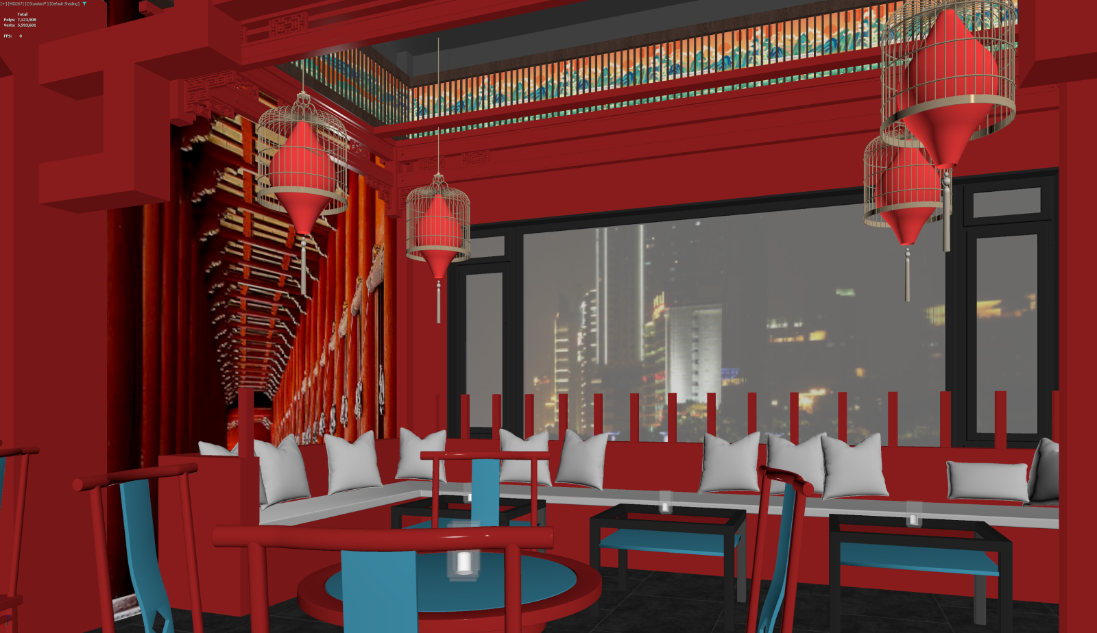 中式中餐厅3D模型下载【ID:1221999237】