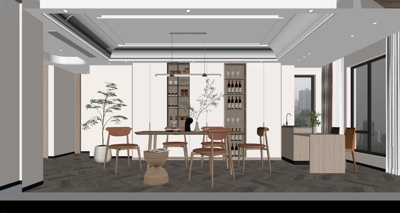 现代家居餐厅3D模型下载【ID:1221751114】