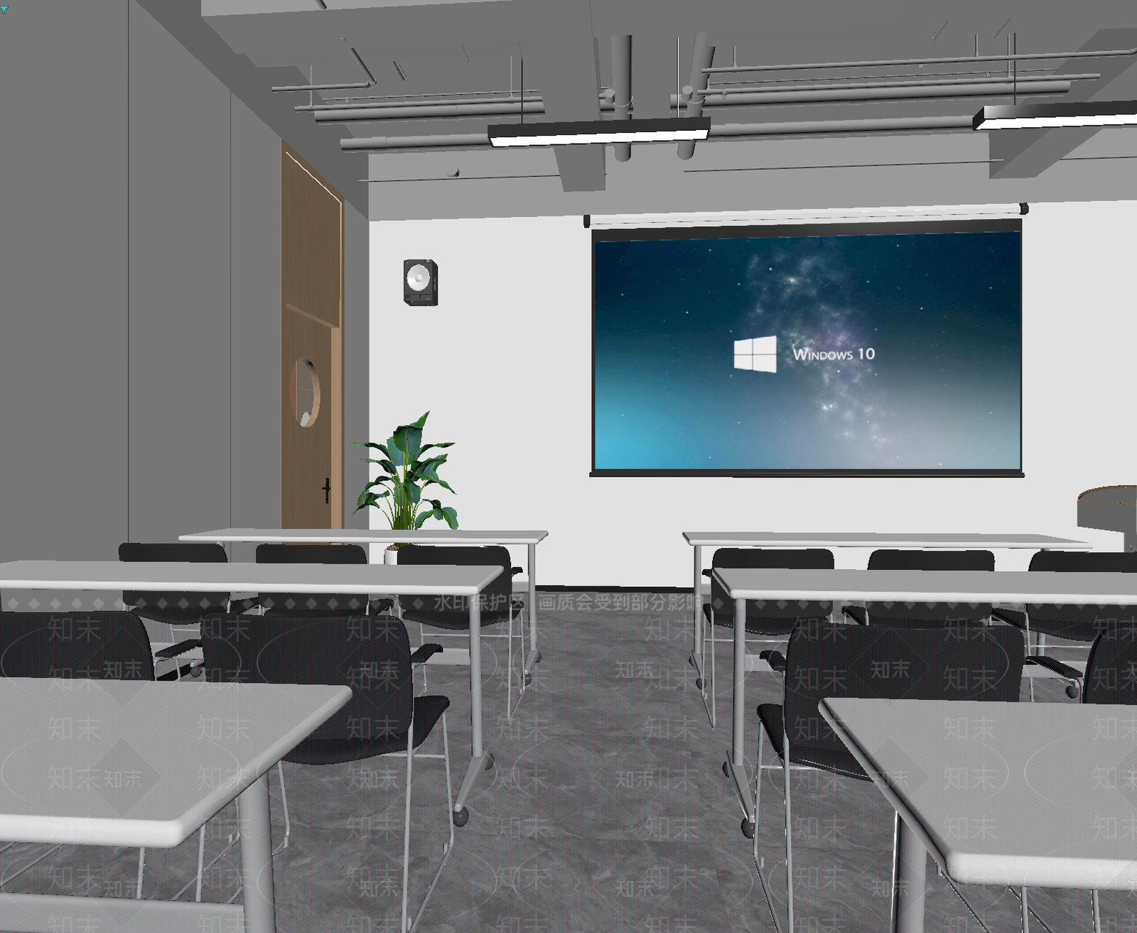 现代教室3D模型下载【ID:1214360212】