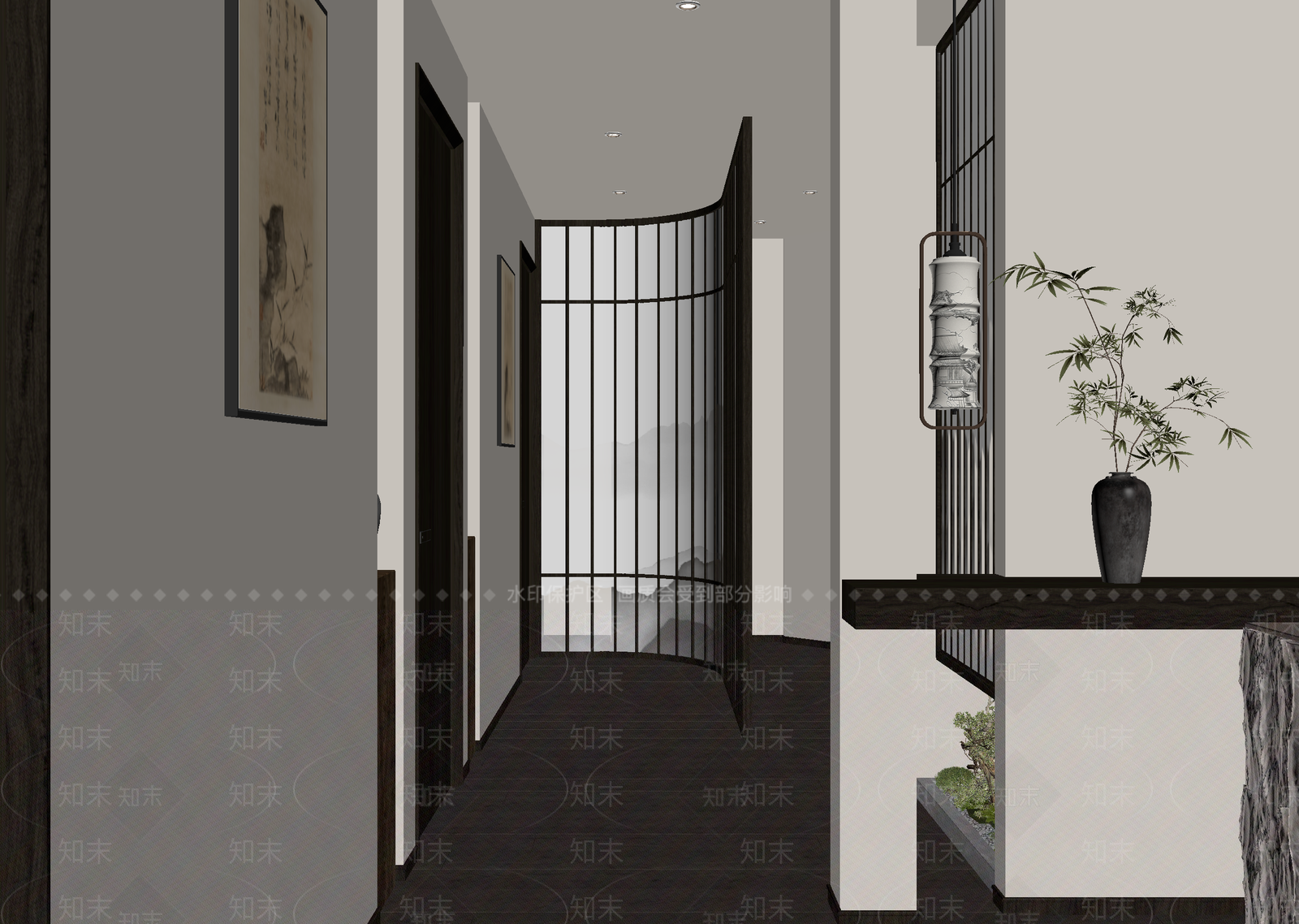 中式玄关3D模型下载【ID:1215157816】