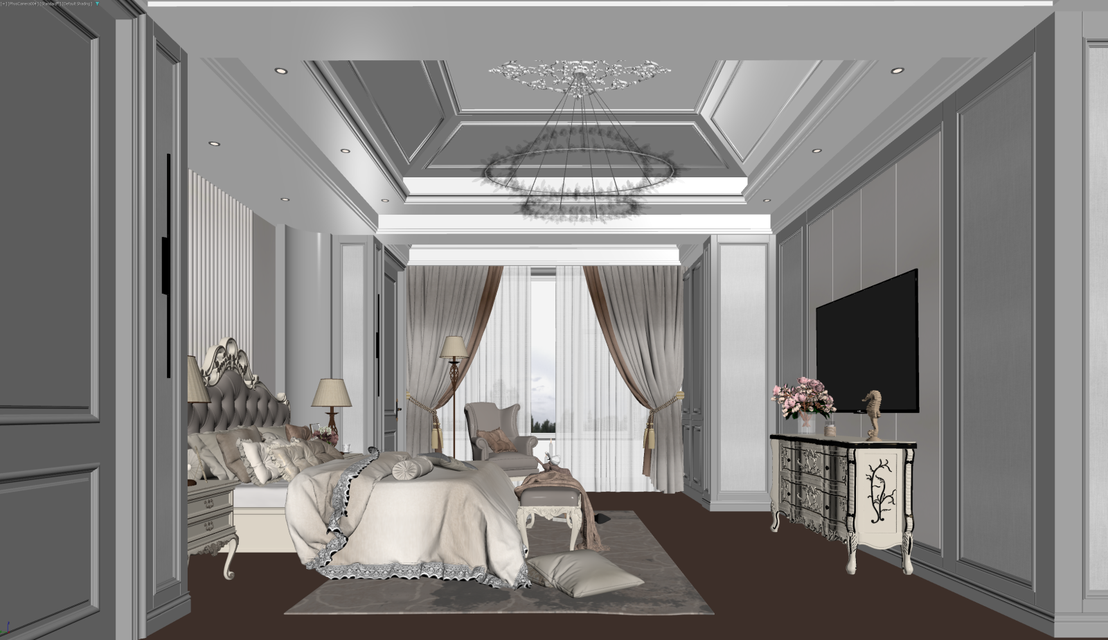法式主卧3D模型下载【ID:1222068185】