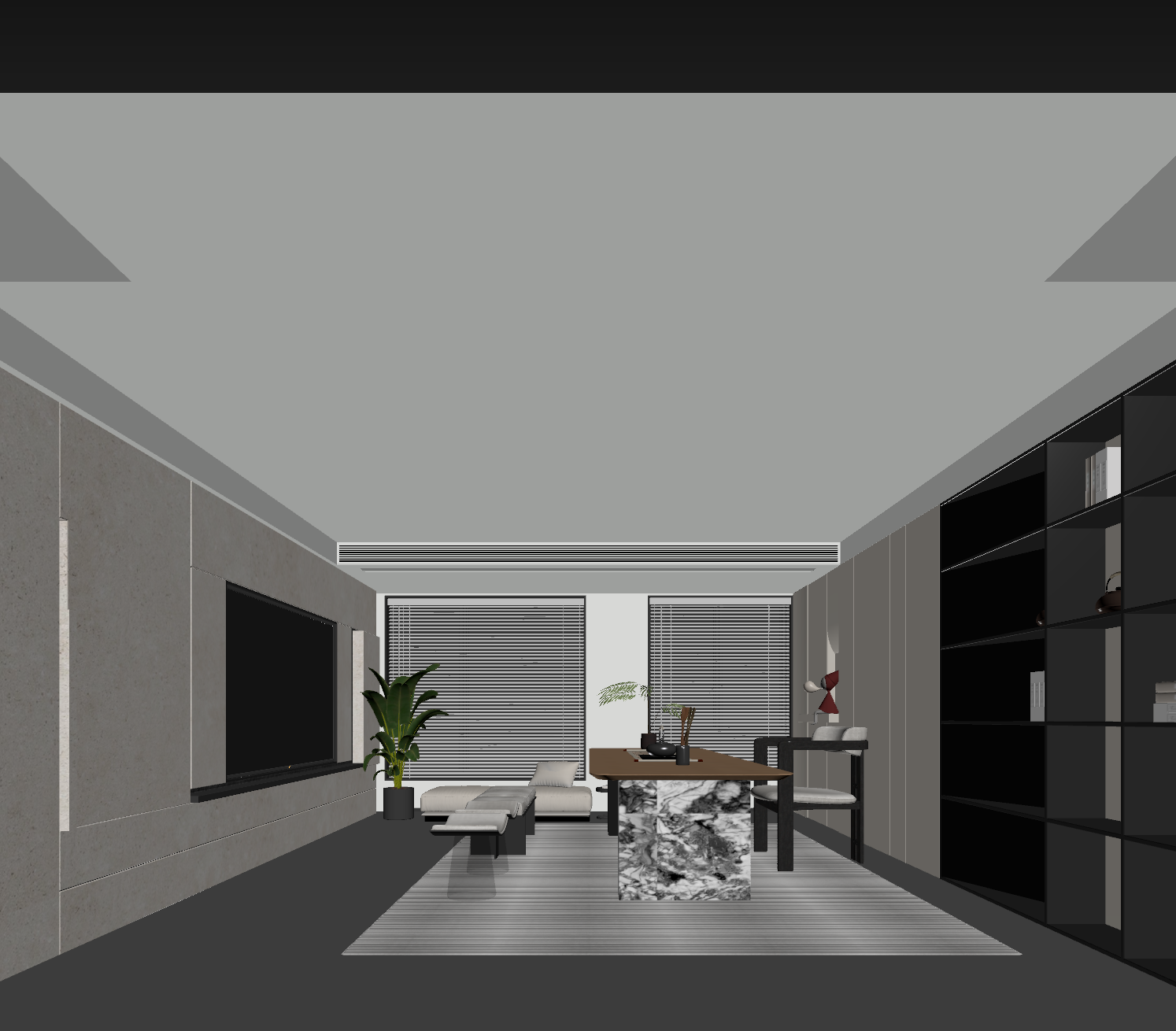 现代书房3D模型下载【ID:1221439557】