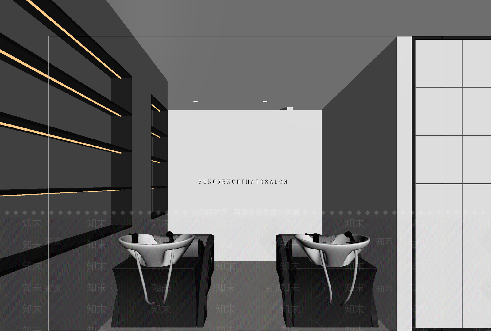 美发店3D模型下载【ID:1213975304】