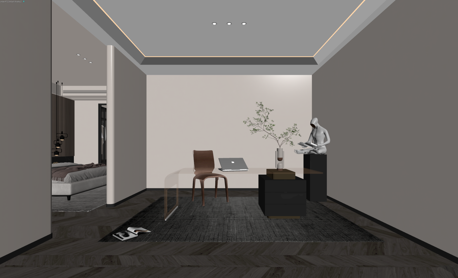 现代书房3D模型下载【ID:1221757764】