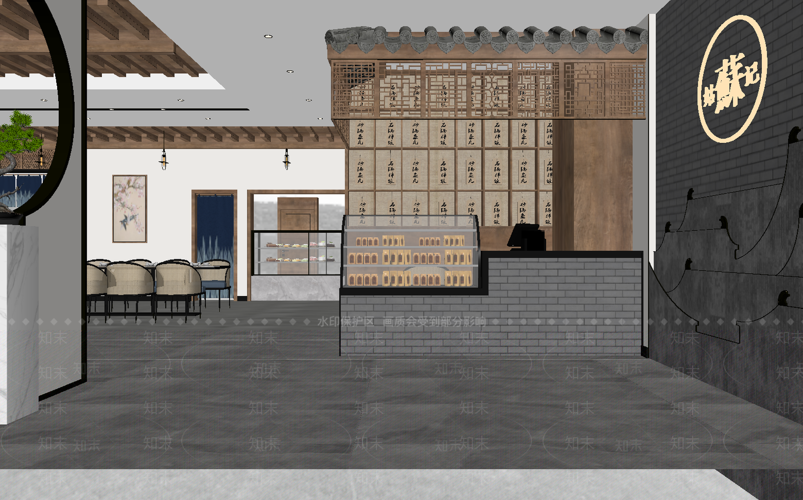新中式甜品面包店3D模型下载【ID:1213926270】