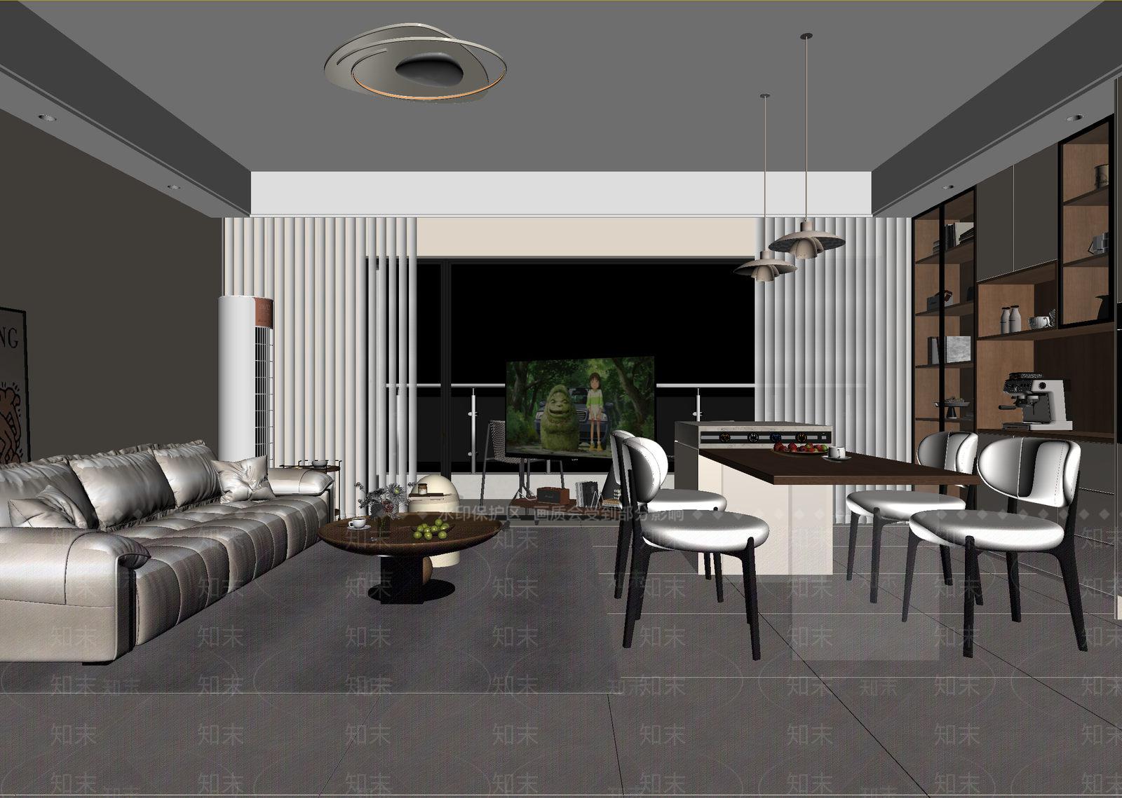 现代客餐厅3D模型下载【ID:1215009816】