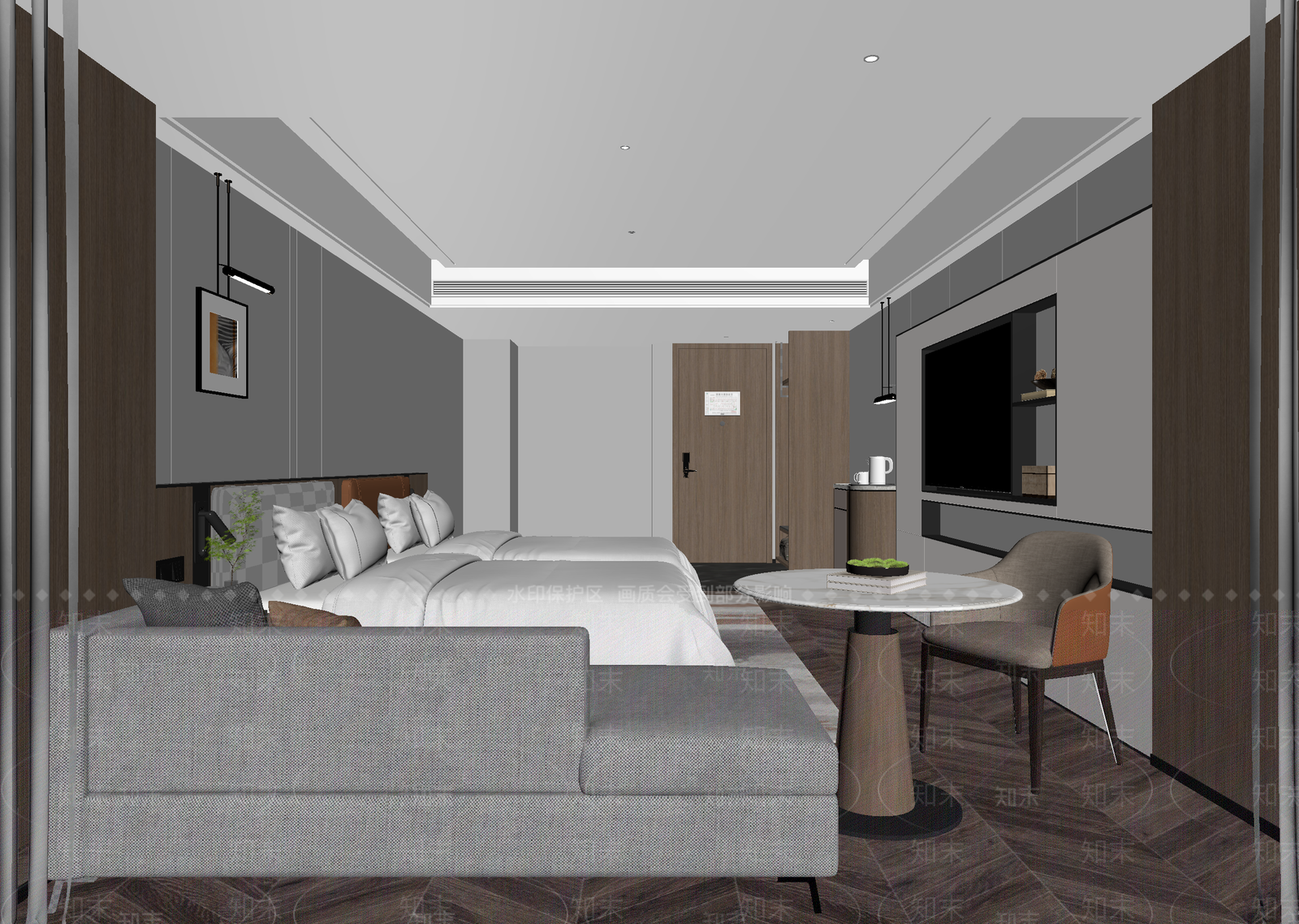 现代酒店客房3D模型下载【ID:1215020325】