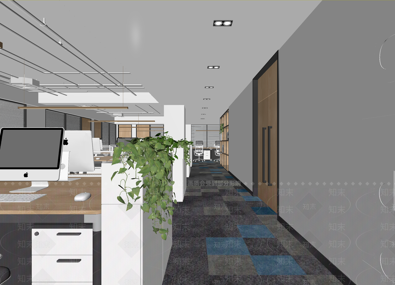 现代办公区3D模型下载【ID:1215048542】