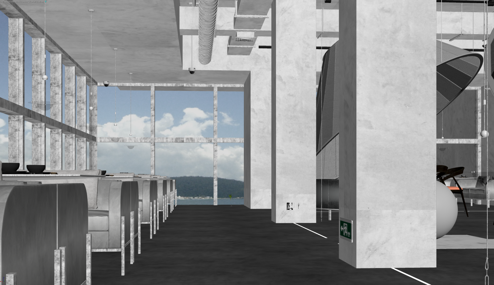 现代酒店餐厅3D模型下载【ID:1221519208】