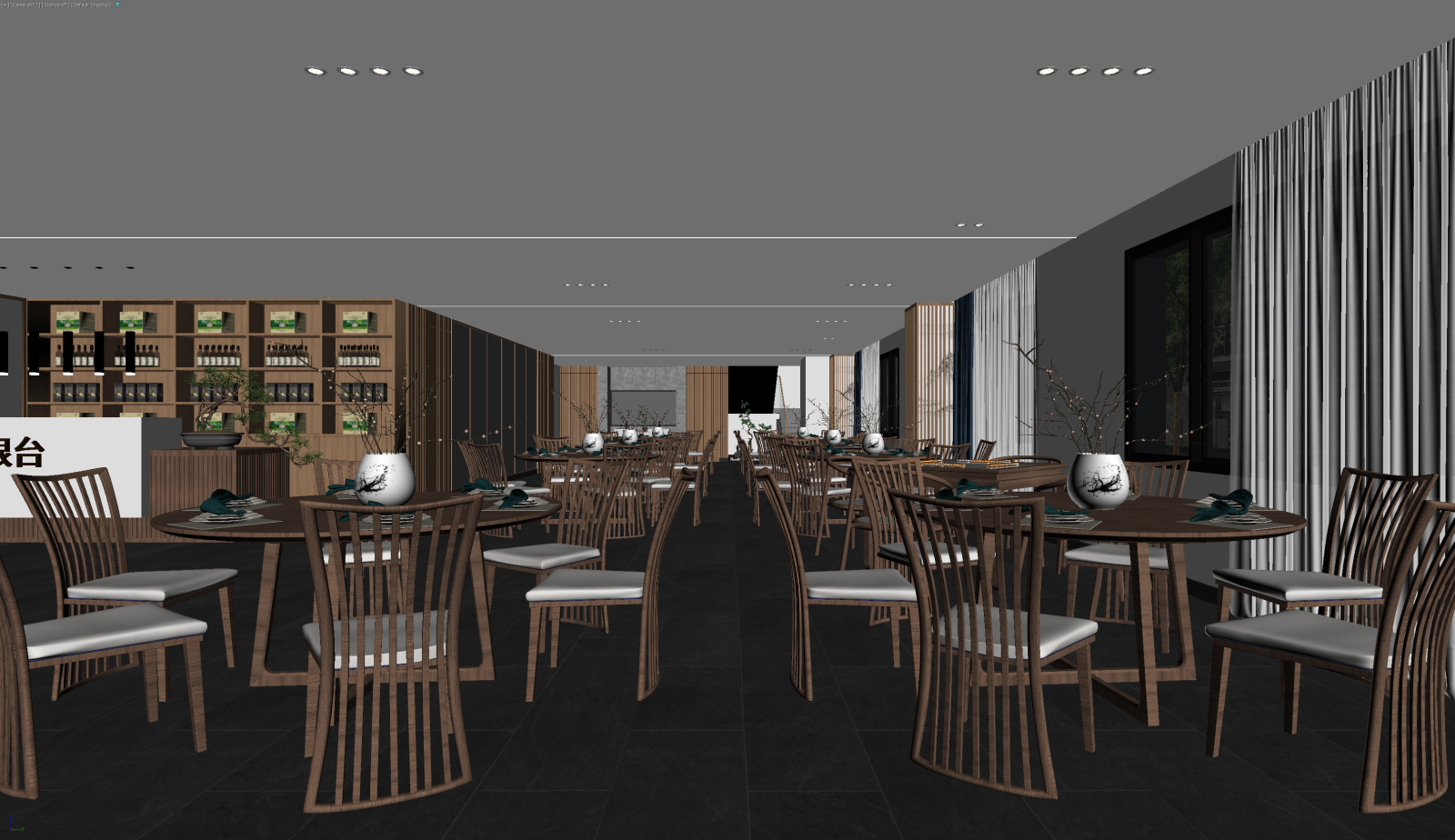 新中式酒店餐厅3D模型下载【ID:1221473121】