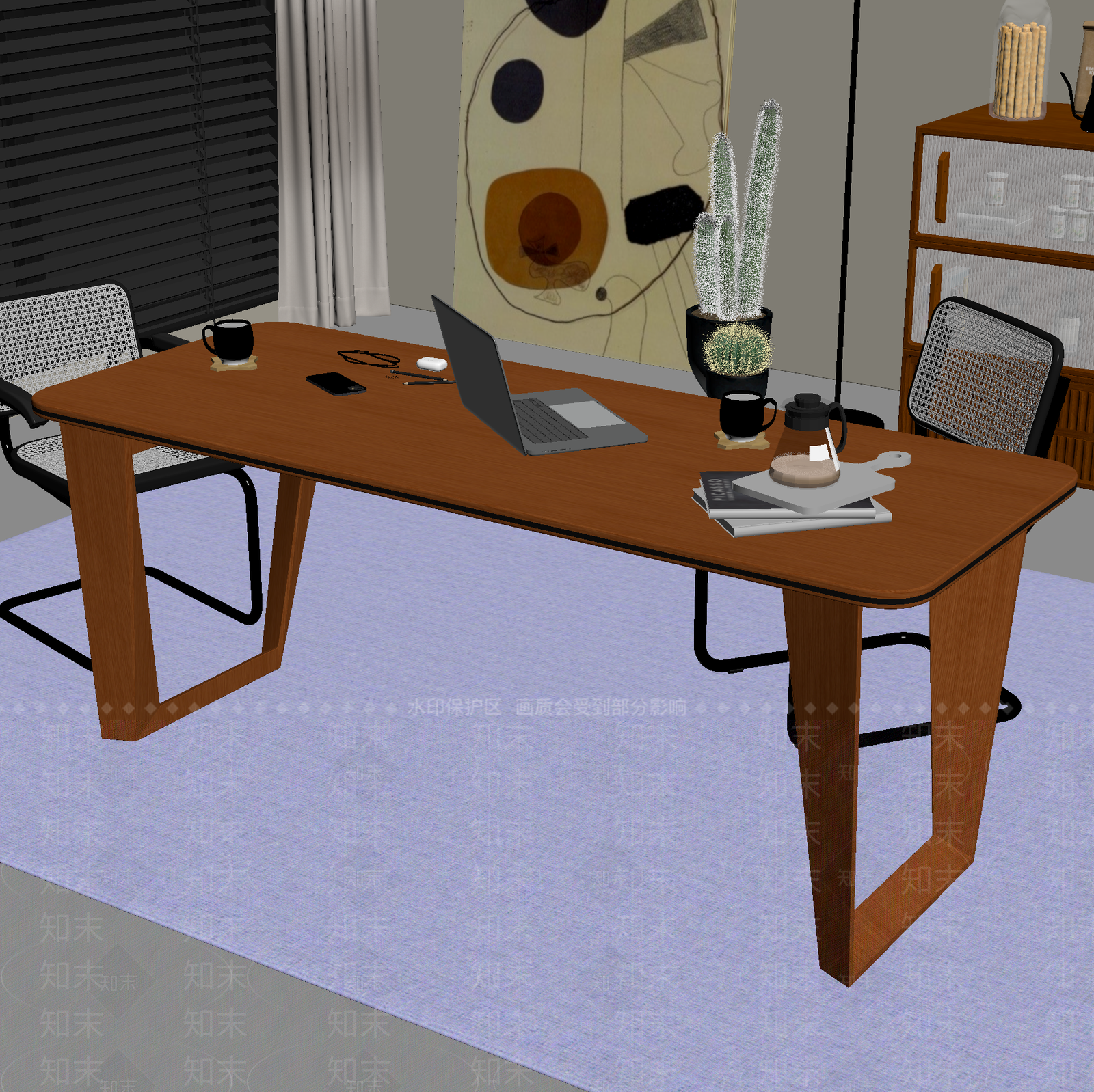 现代办公桌3D模型下载【ID:1214317115】