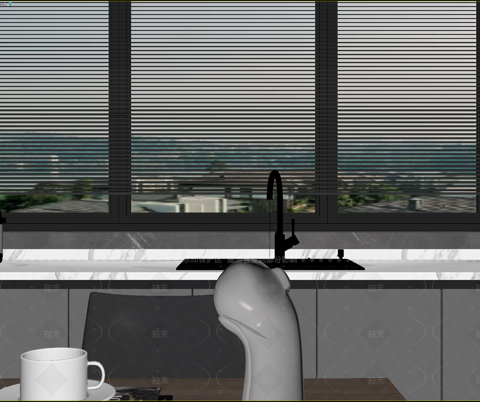 现代茶水间3D模型下载【ID:1214623895】