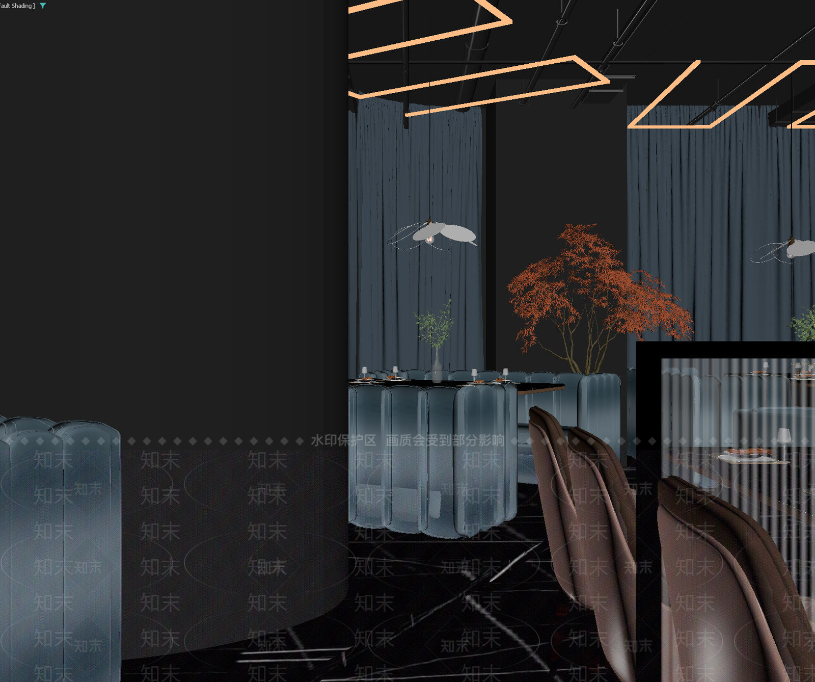现代西餐厅3D模型下载【ID:1213937240】