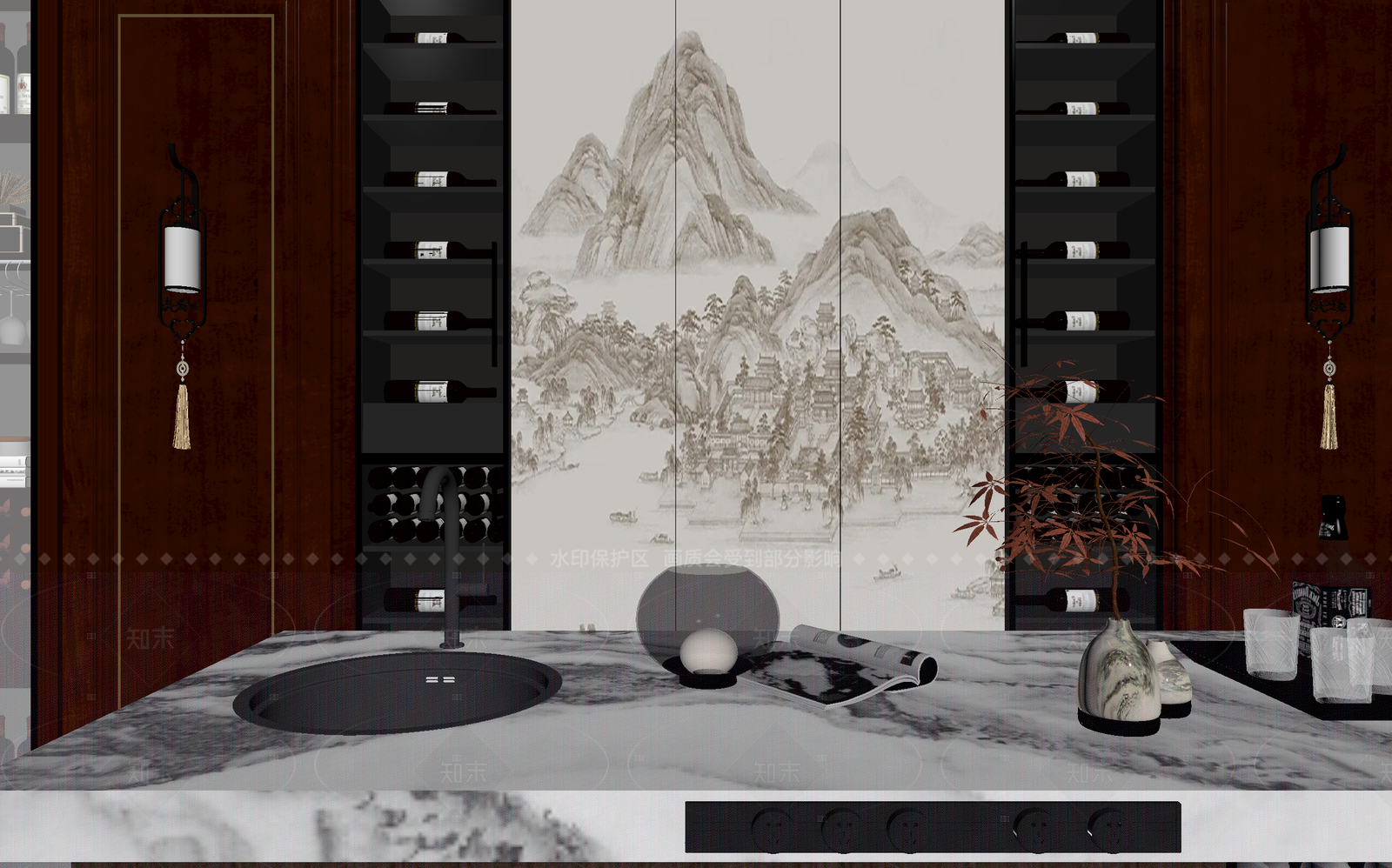 新中式酒馆3D模型下载【ID:1214594073】