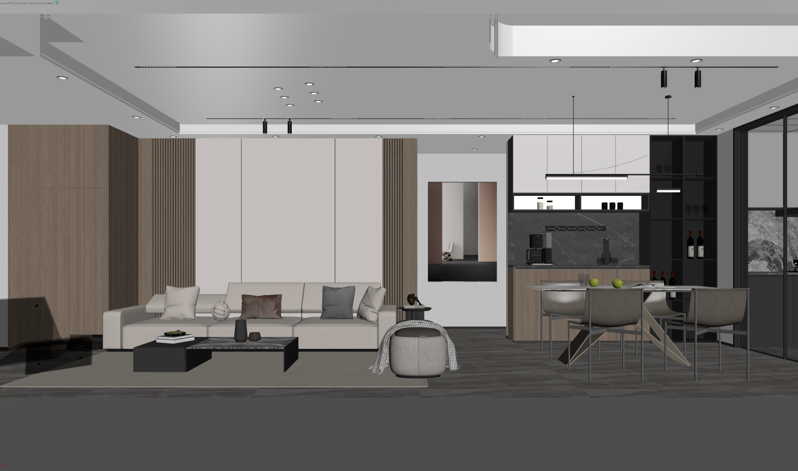 现代客餐厅3D模型下载【ID:1221629848】