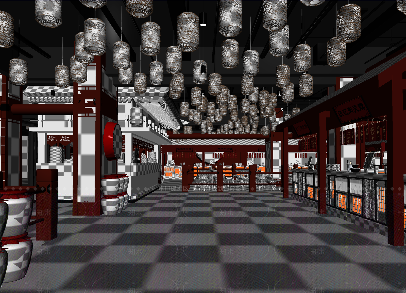 新中式火锅店3D模型下载【ID:1214604017】