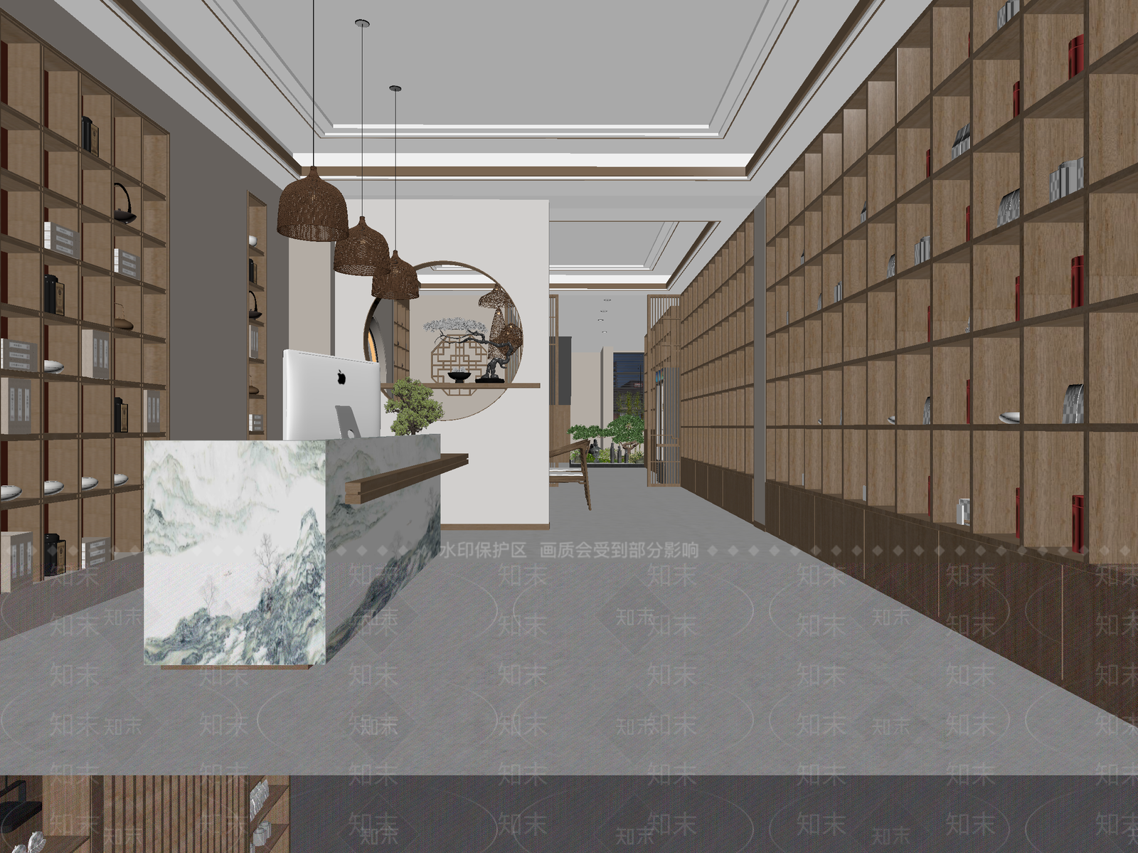 新中式售楼处3D模型下载【ID:1214176756】