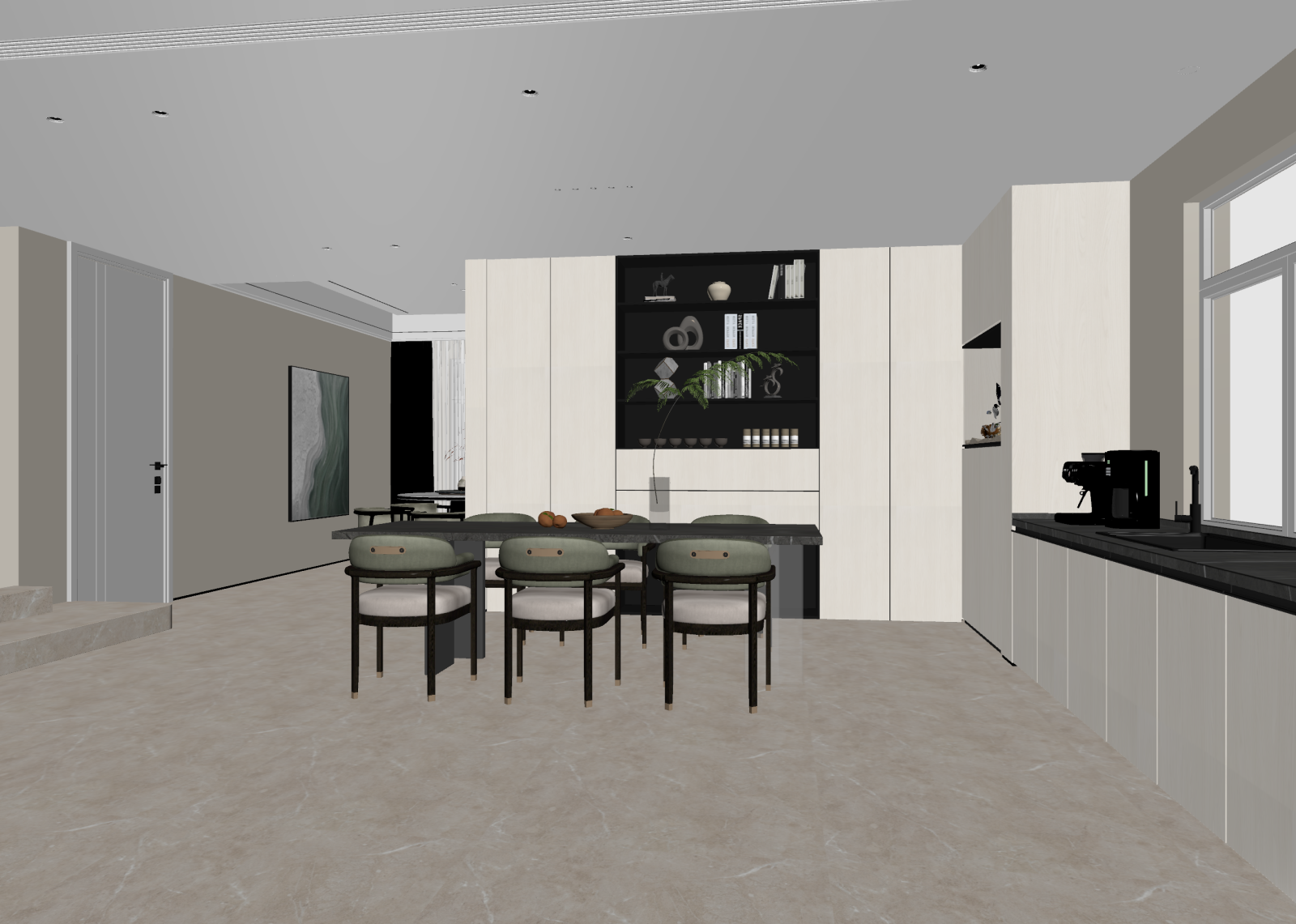 现代家居餐厅3D模型下载【ID:1221512420】