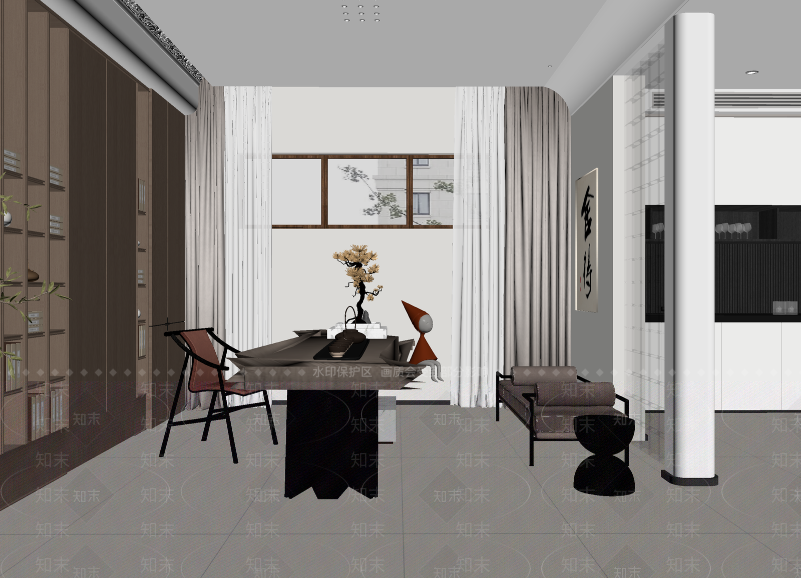 现代茶馆3D模型下载【ID:1214260281】