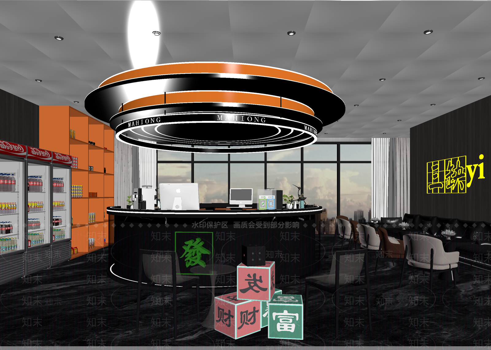 现代棋牌室3D模型下载【ID:1214130265】