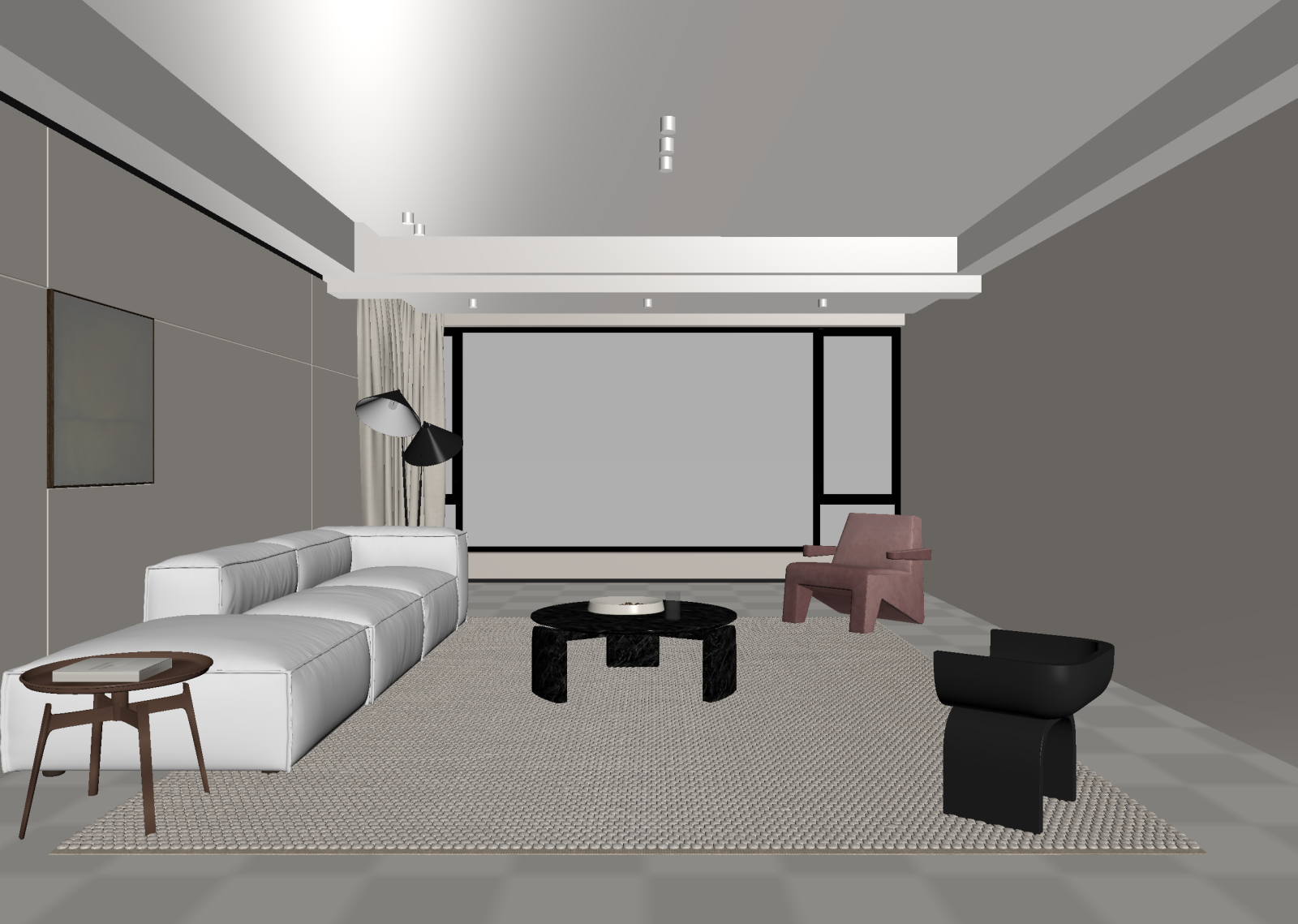 现代家居客厅3D模型下载【ID:1222004772】