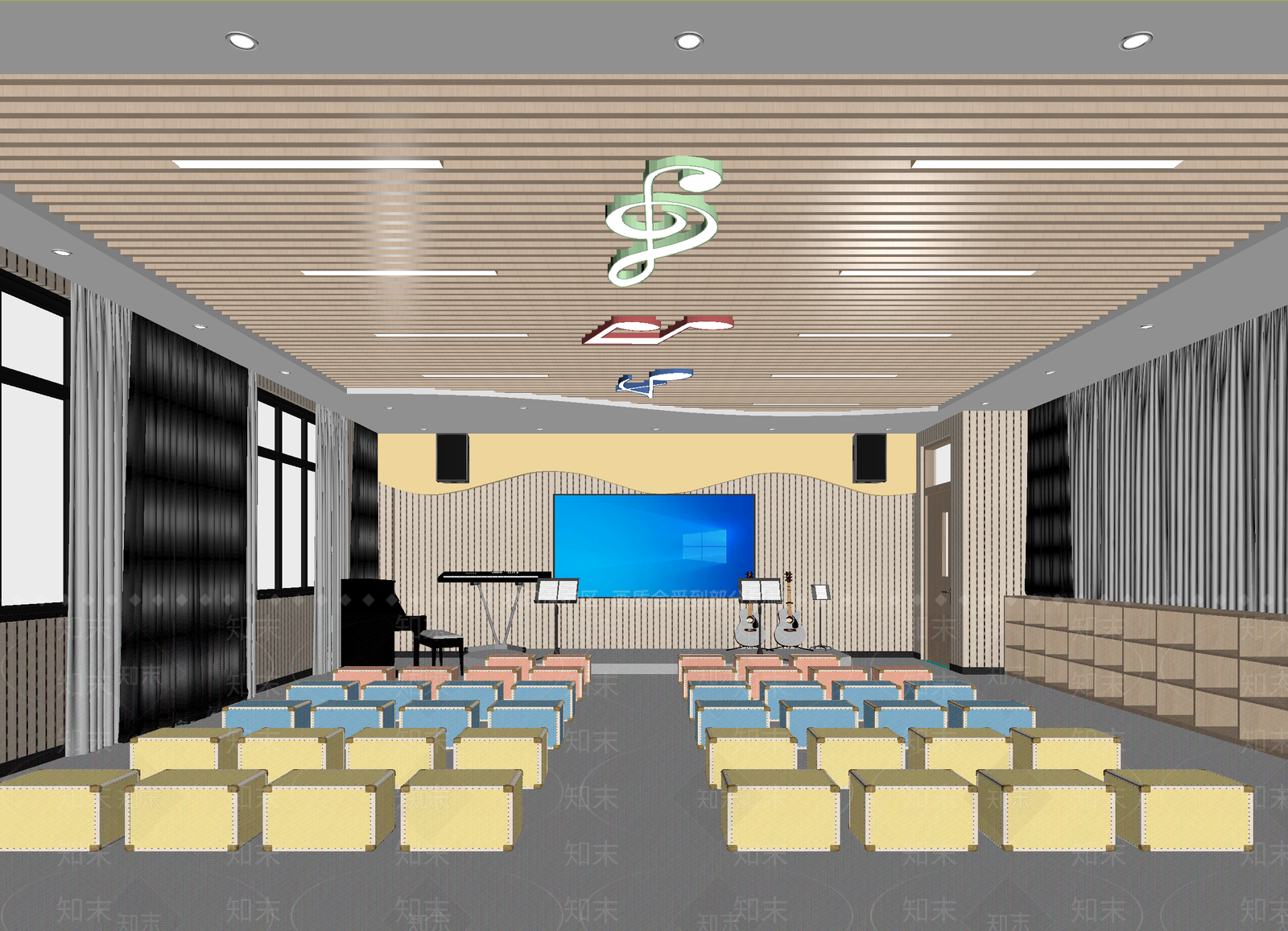 现代教室3D模型下载【ID:1214314066】