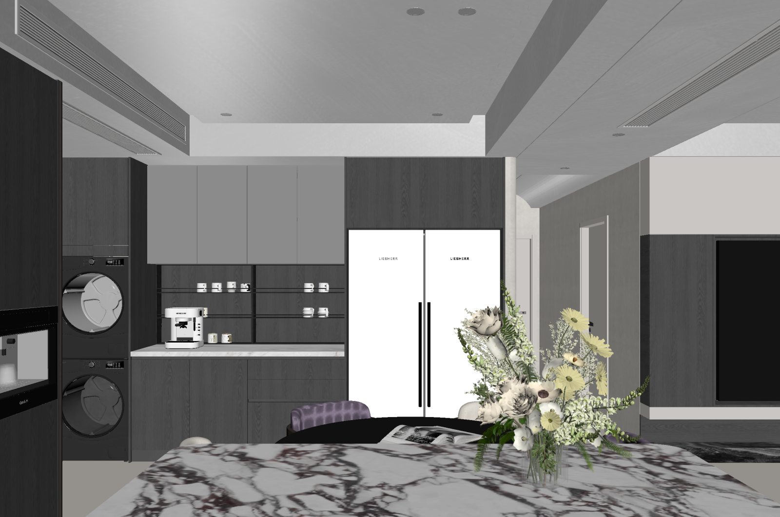 现代客餐厅3D模型下载【ID:1221541382】