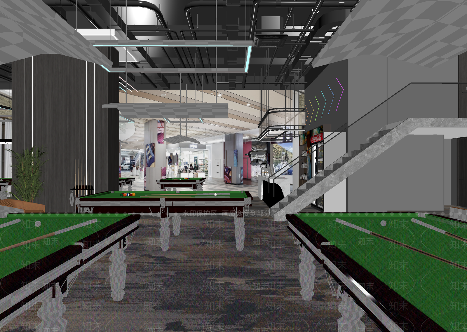 现代台球室3D模型下载【ID:1214444093】