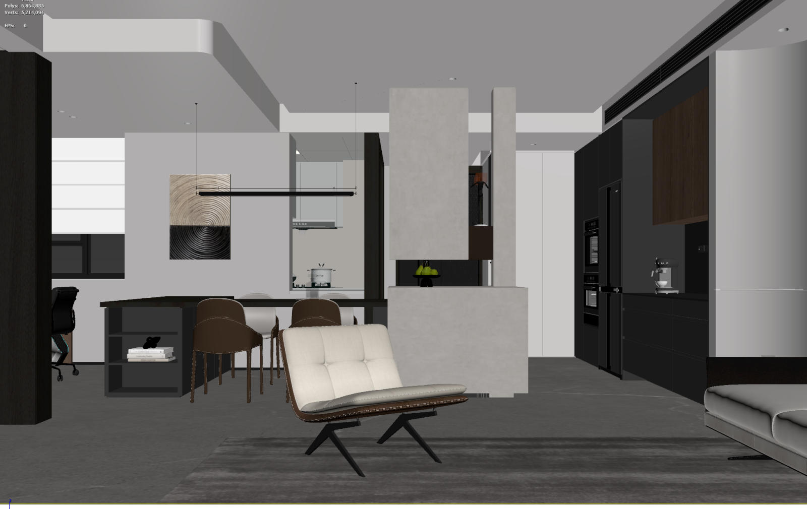 现代客餐厅3D模型下载【ID:1221492610】